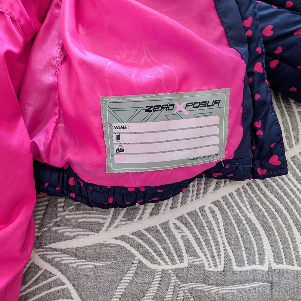 ZeroXposur Pink and Navy Heart Snowsuit - Picture 5 of 5